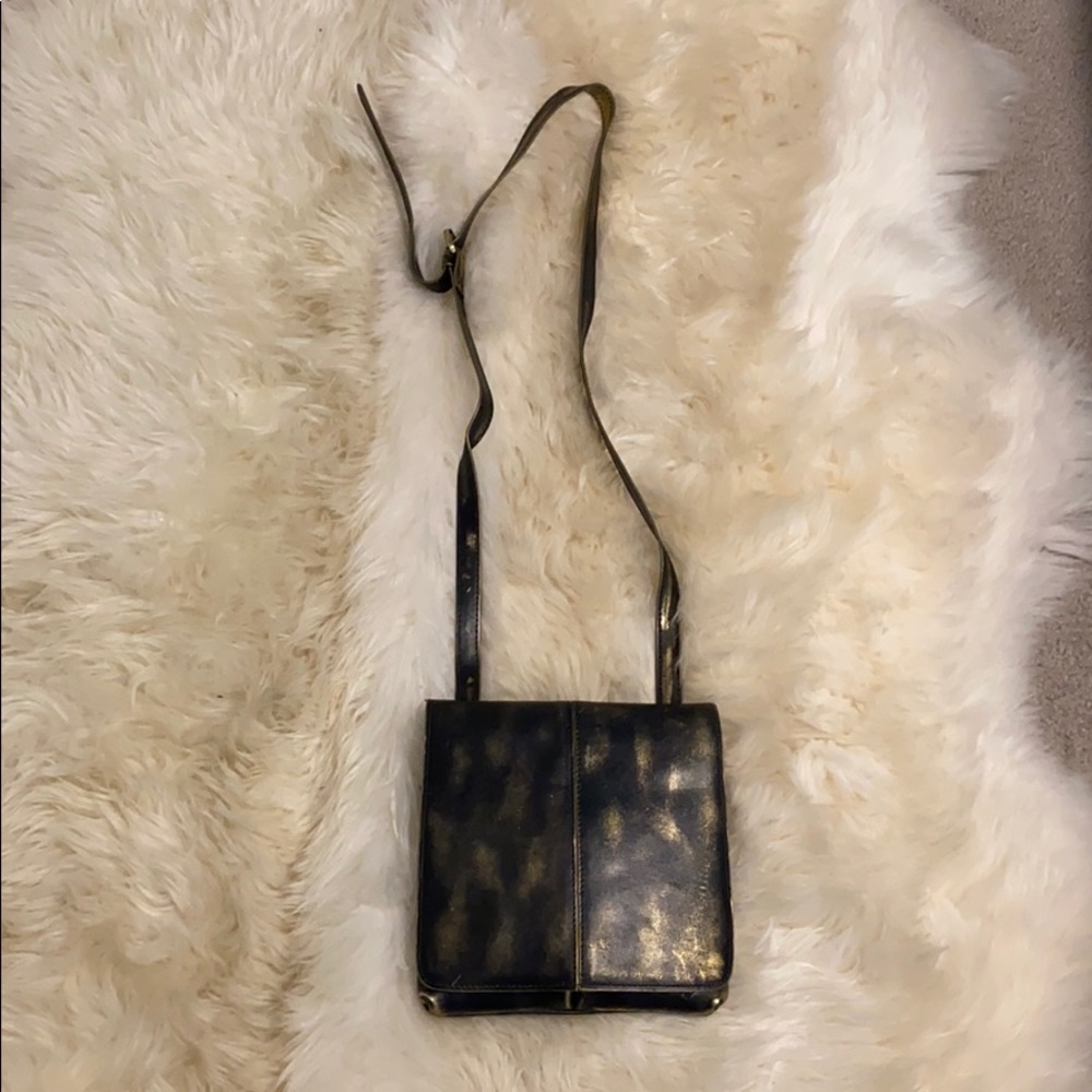 Patricia Nash Black and Gold Crossbody Bag